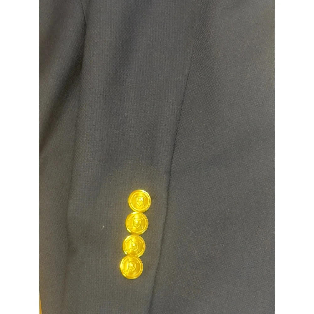 Lauren Ralph Lauren Blazer Mens 44R Navy Blue‎ Wool Blend Gold Buttons Preppy